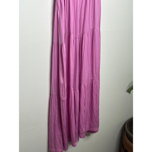Joie Satin Midi Dress Purple Smocked Ruffle V Neck Womens Medium - Picture 8 of 8